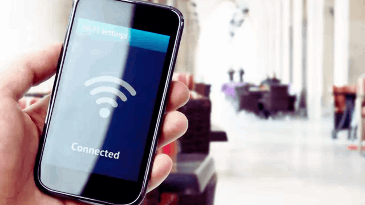 Zona urbana com pontos de acesso Wi-Fi